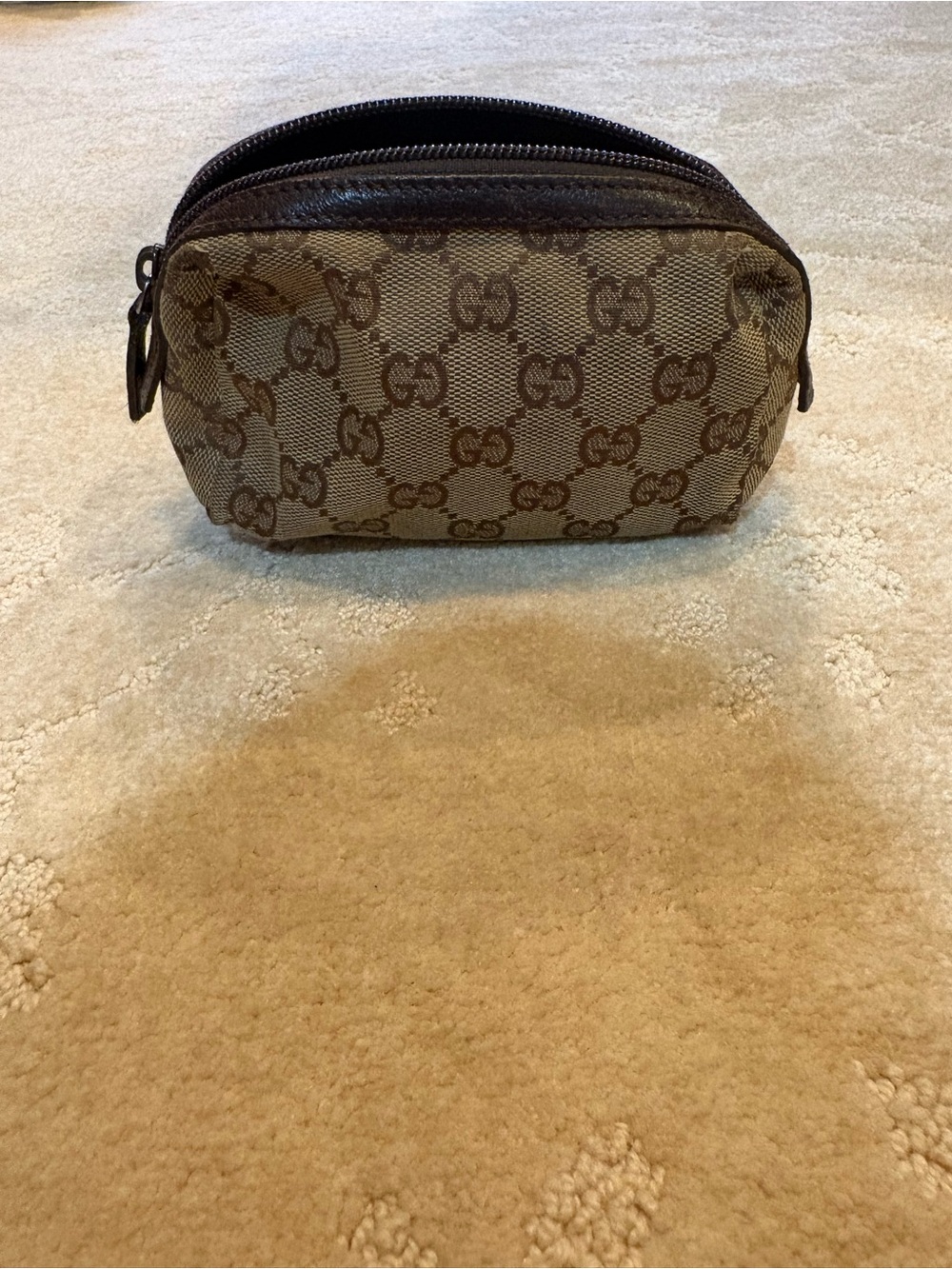 Gucci Brown GG Canvas makeup pouch